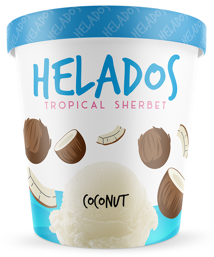 Helados Coconut sherbet mockup