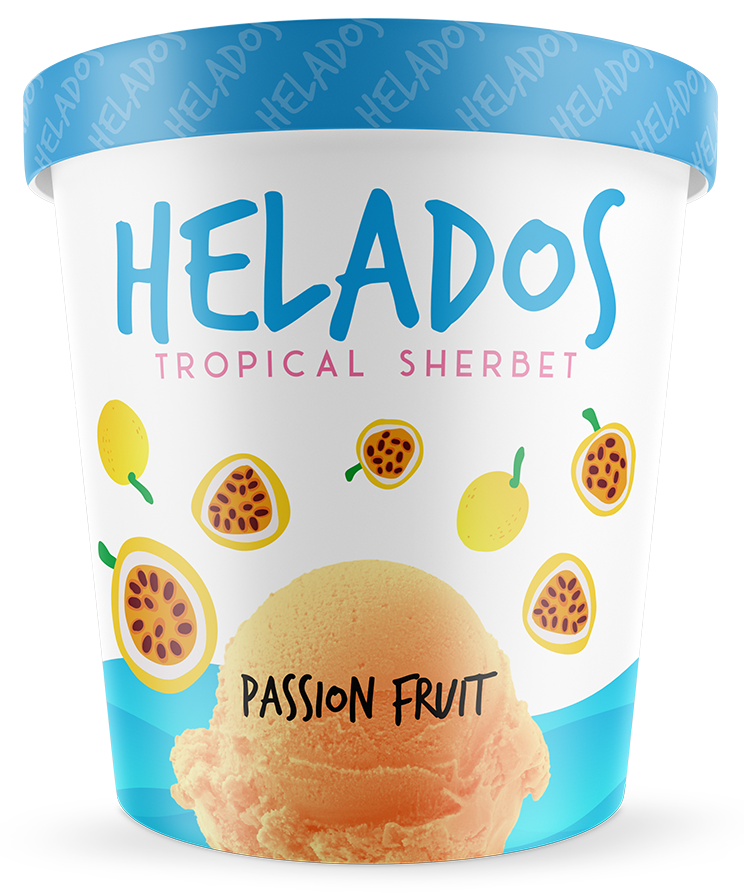 Helados Passion Fruit sherbet mockup