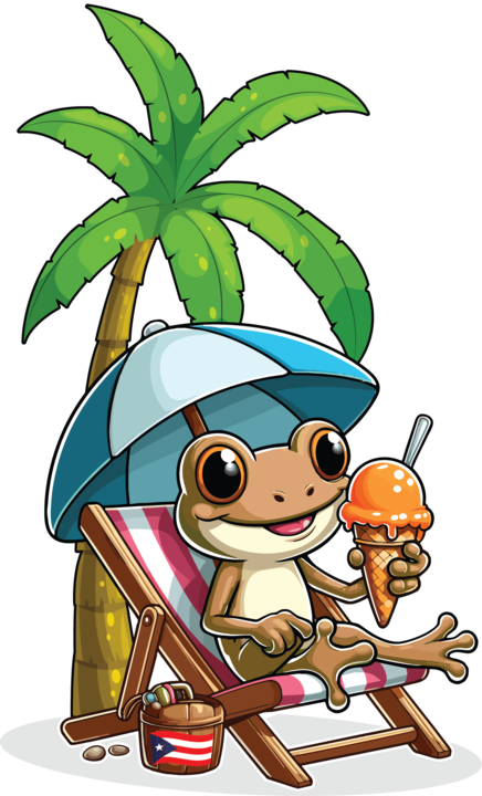 Helados Tropicales Iguana Mascot